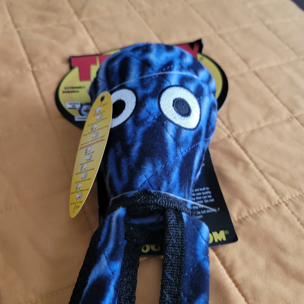 Blue and Black Dog Plush Octopus Toy - Picture 2 of 3